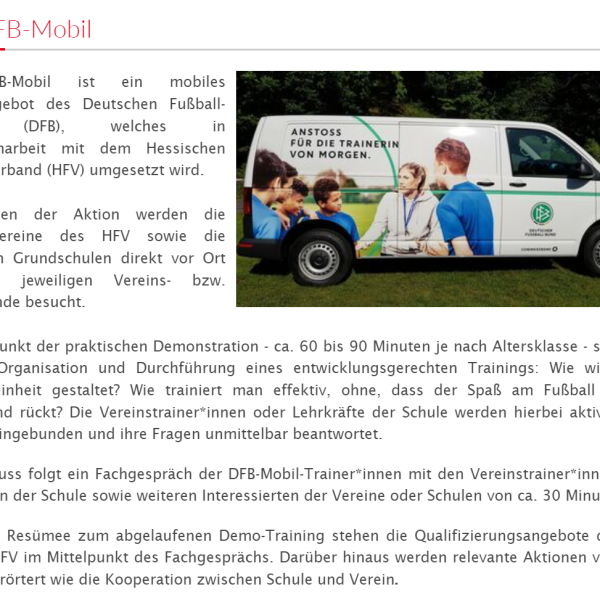 DFB-Mobil beim TSV Kalkobes